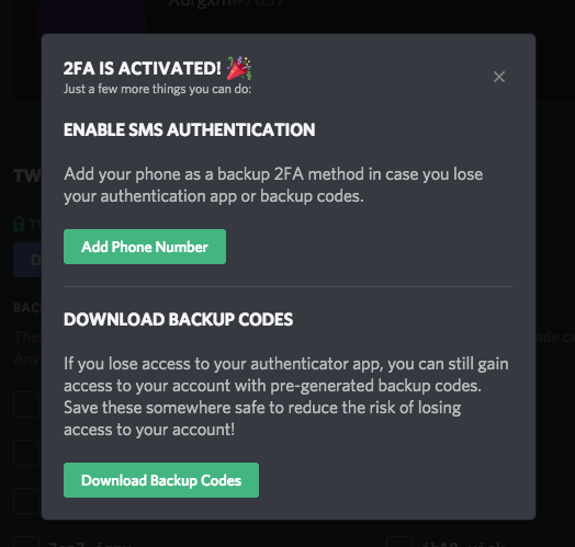 Setting up Two-Factor Authentication – Discord